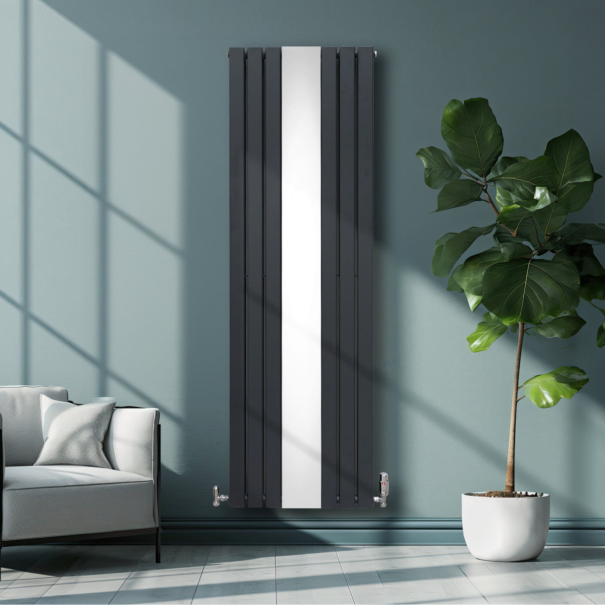 Radiador Plano com Espelho - 1800 mm x 565 mm - Cinza Antracite