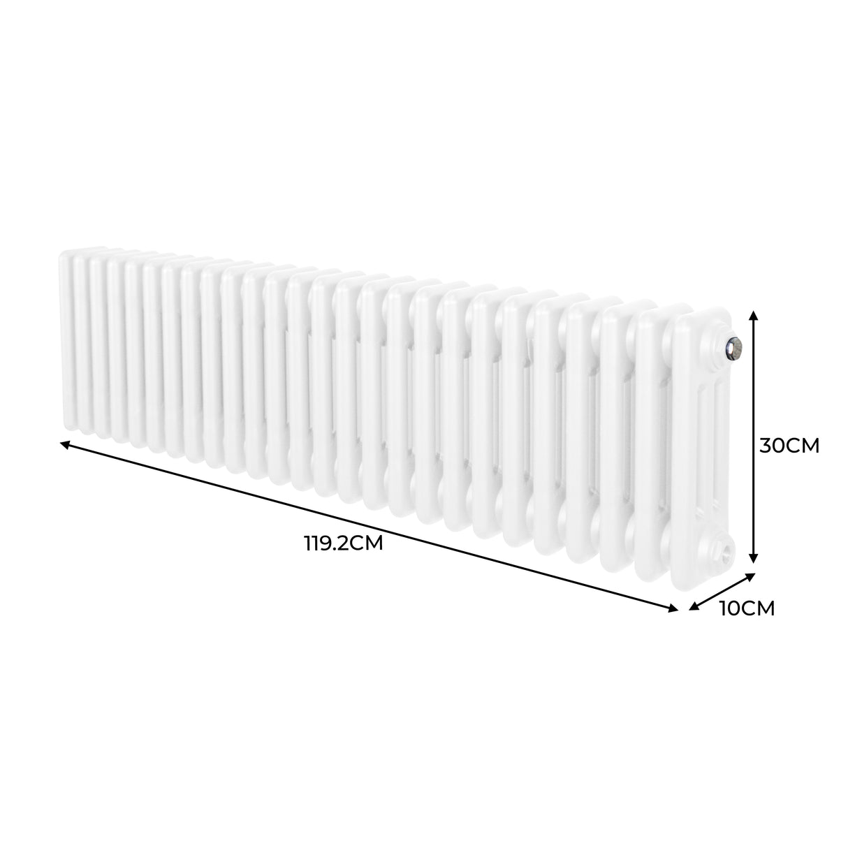 Radiador Tradicional de 3 Colunas - 300 x 1192mm - Branco