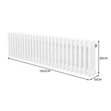 Radiador Tradicional de 3 Colunas - 300 x 1192mm - Branco