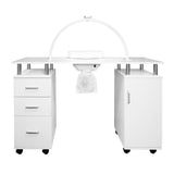 Mesa de manicure profissional com lâmpada LED em forma de meia-lua