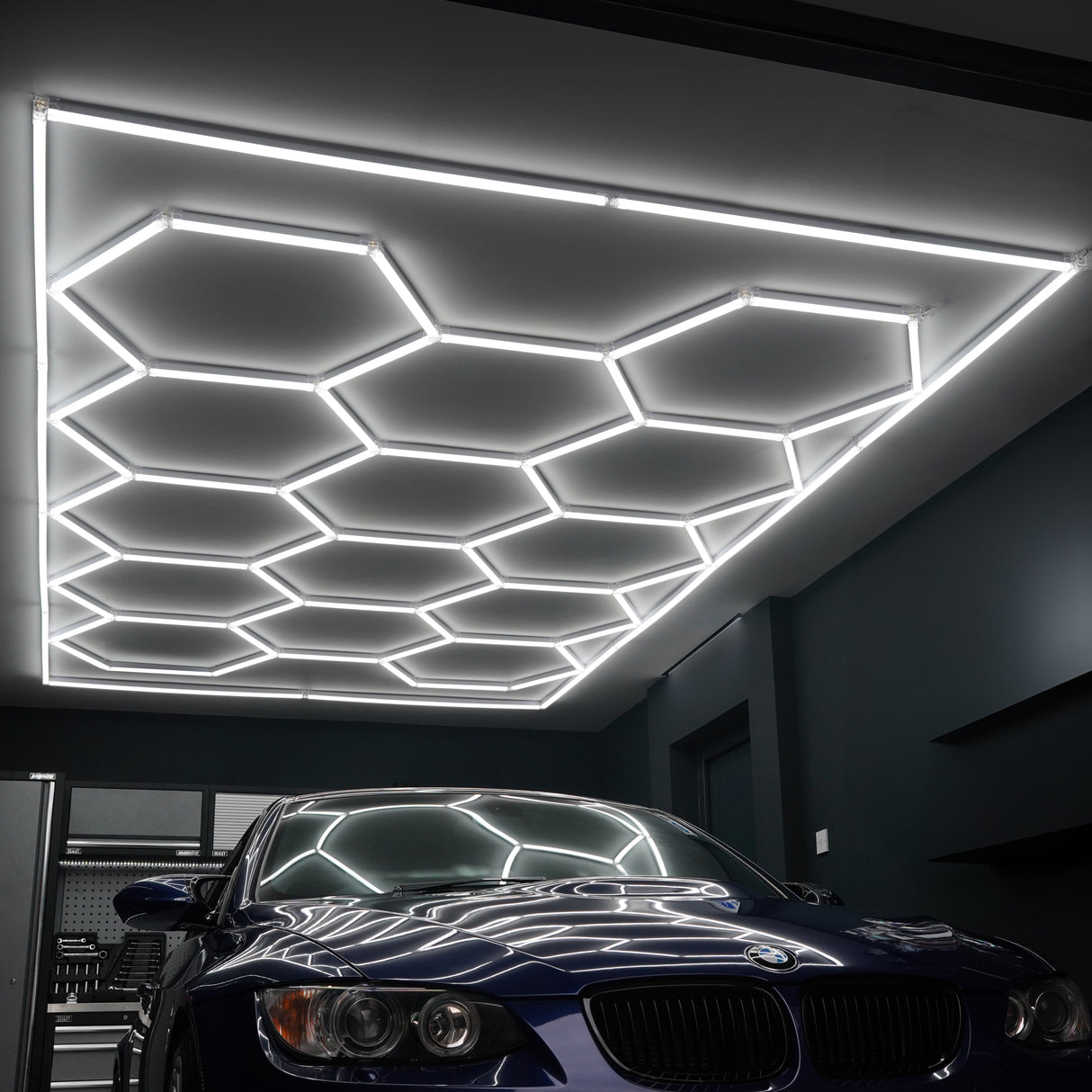 Luminária de teto LED hexagonal (x14 hexágonos)