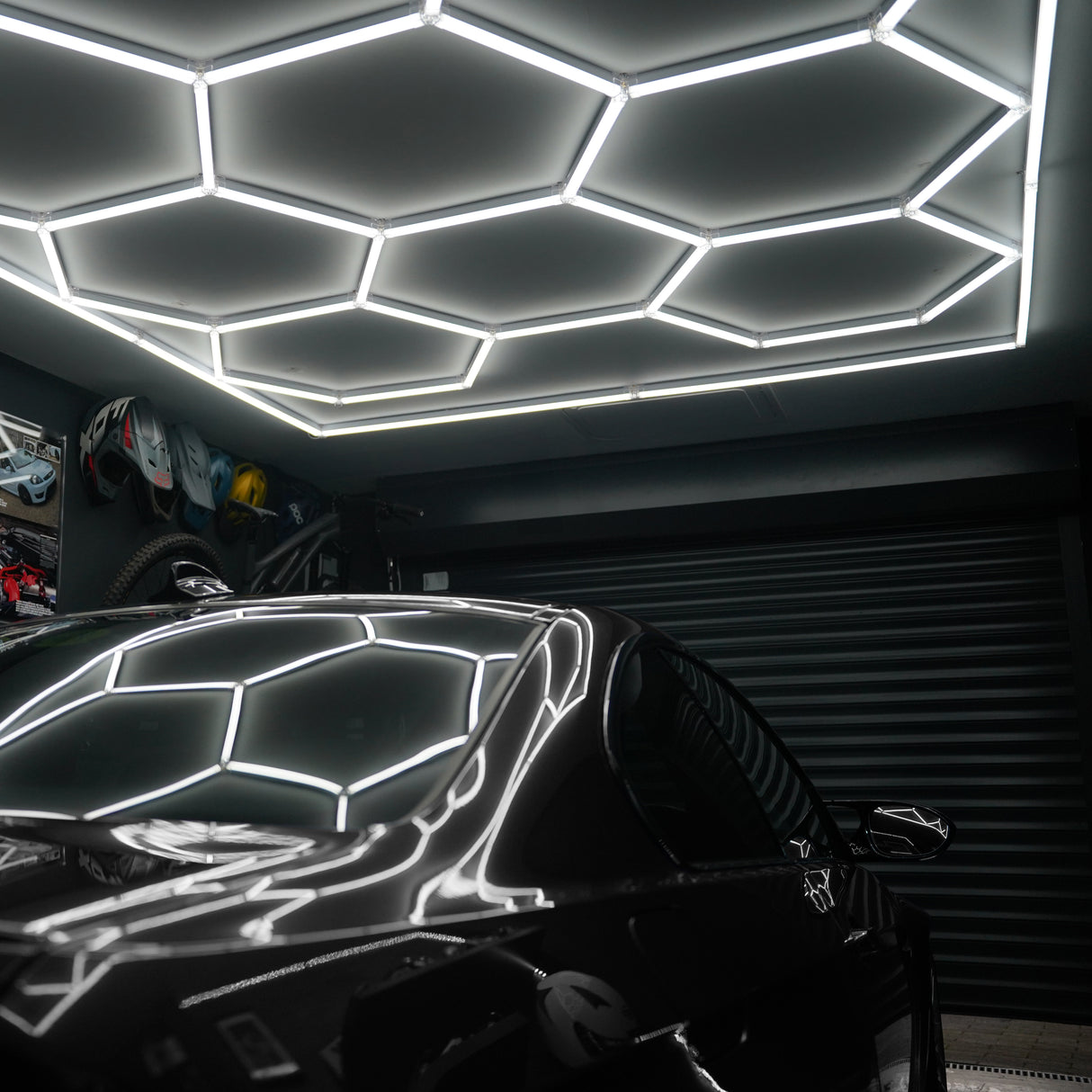 Luminária de teto LED hexagonal (x14 hexágonos)