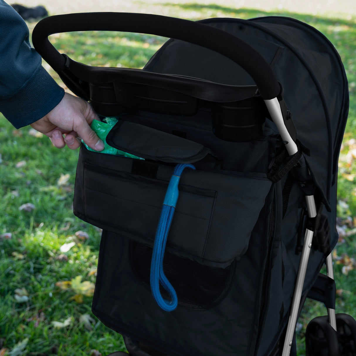 Bolsa Caddy para carrinho de estimação Preto