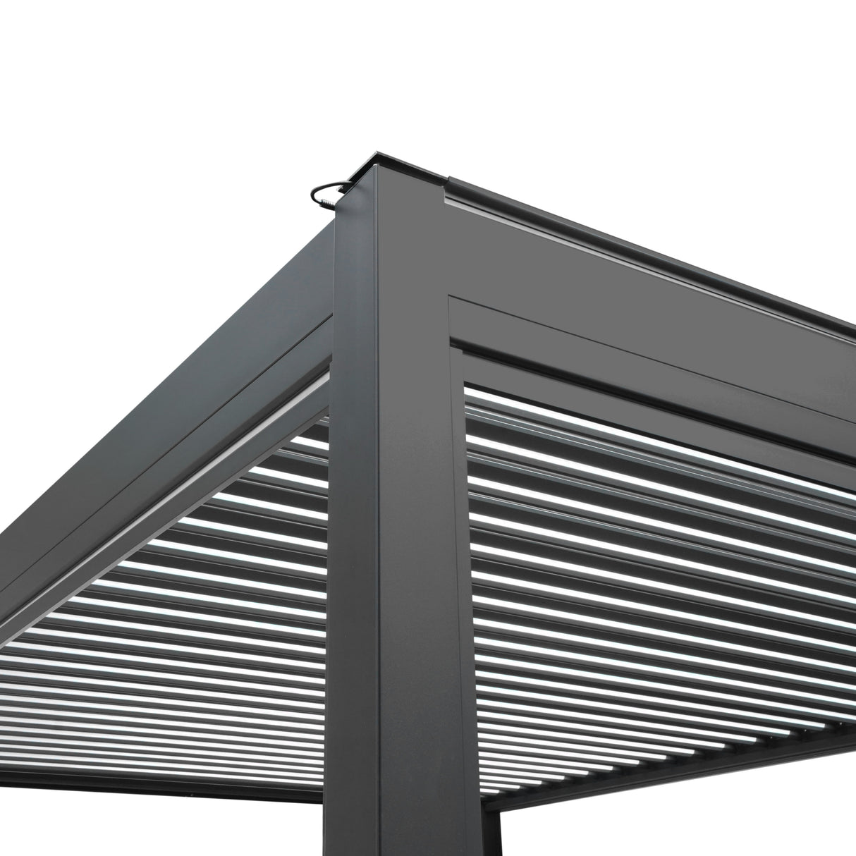 Pérgola de alumínio antracite com luzes LED - 3m x 3m