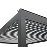 Pérgola de alumínio antracite com luzes LED - 3m x 3m