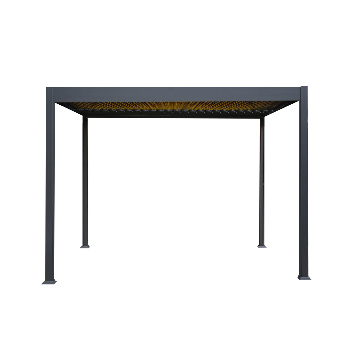 Pérgola de alumínio antracite com luzes LED - 3m x 3m