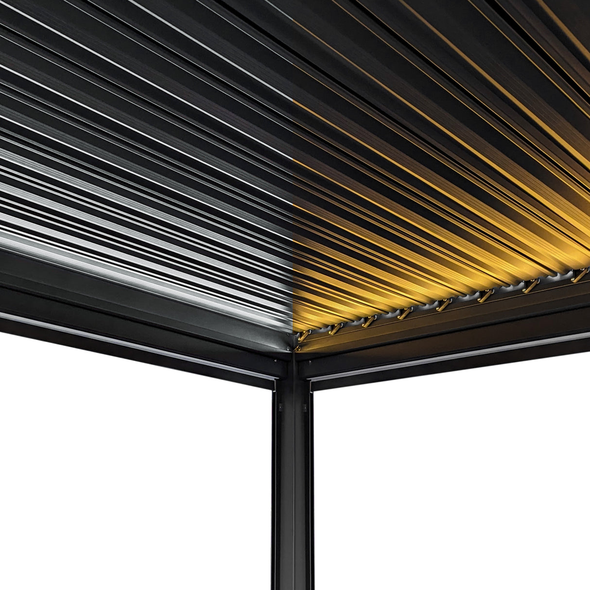 Pérgola de alumínio antracite com luzes LED - 3m x 3m