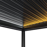 Pérgola de alumínio antracite com luzes LED - 3m x 3m