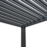 Pérgola de alumínio antracite com luzes LED - 3m x 3m