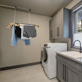 Varal de teto com polia para roupas - Preto - 0,9 m