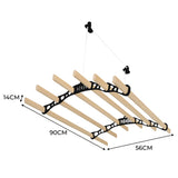 Varal de teto com polia para roupas - Preto - 0,9 m