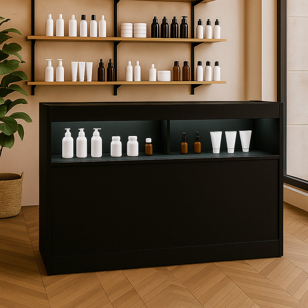 Balcão Comercial com Luz LED B1500 – Preto