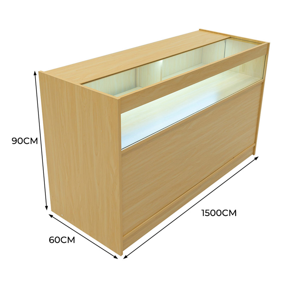 Balcão Comercial com Luz LED B1500 – cor Maple