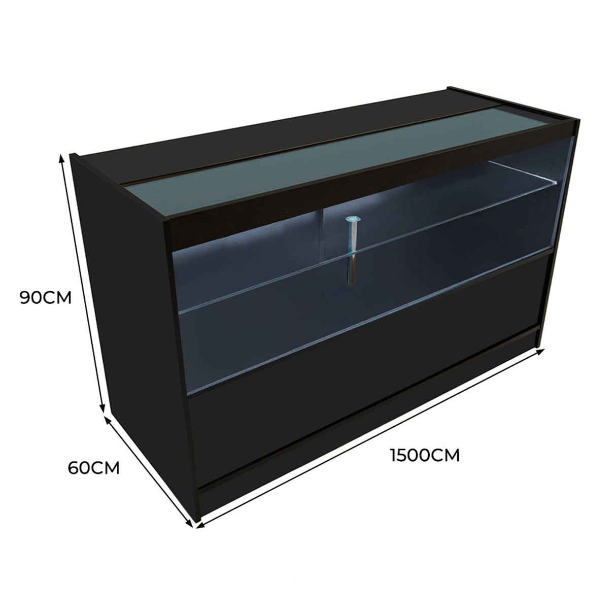 Balcão Comercial com Luz LED C1500 – Preto