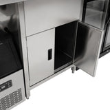 Conjunto de estação de trabalho para chá de bolhas (Frigorífico de Portas Corrediças)