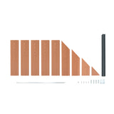 Vedação de Exterior em WPC e Alumínio – 1 Painel Oblíquo  + 1 Poste | Marrom