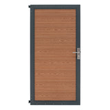 Portão de Vedação Exterior em WPC e Alumínio | Marrom