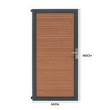 Portão de Vedação Exterior em WPC e Alumínio | Marrom