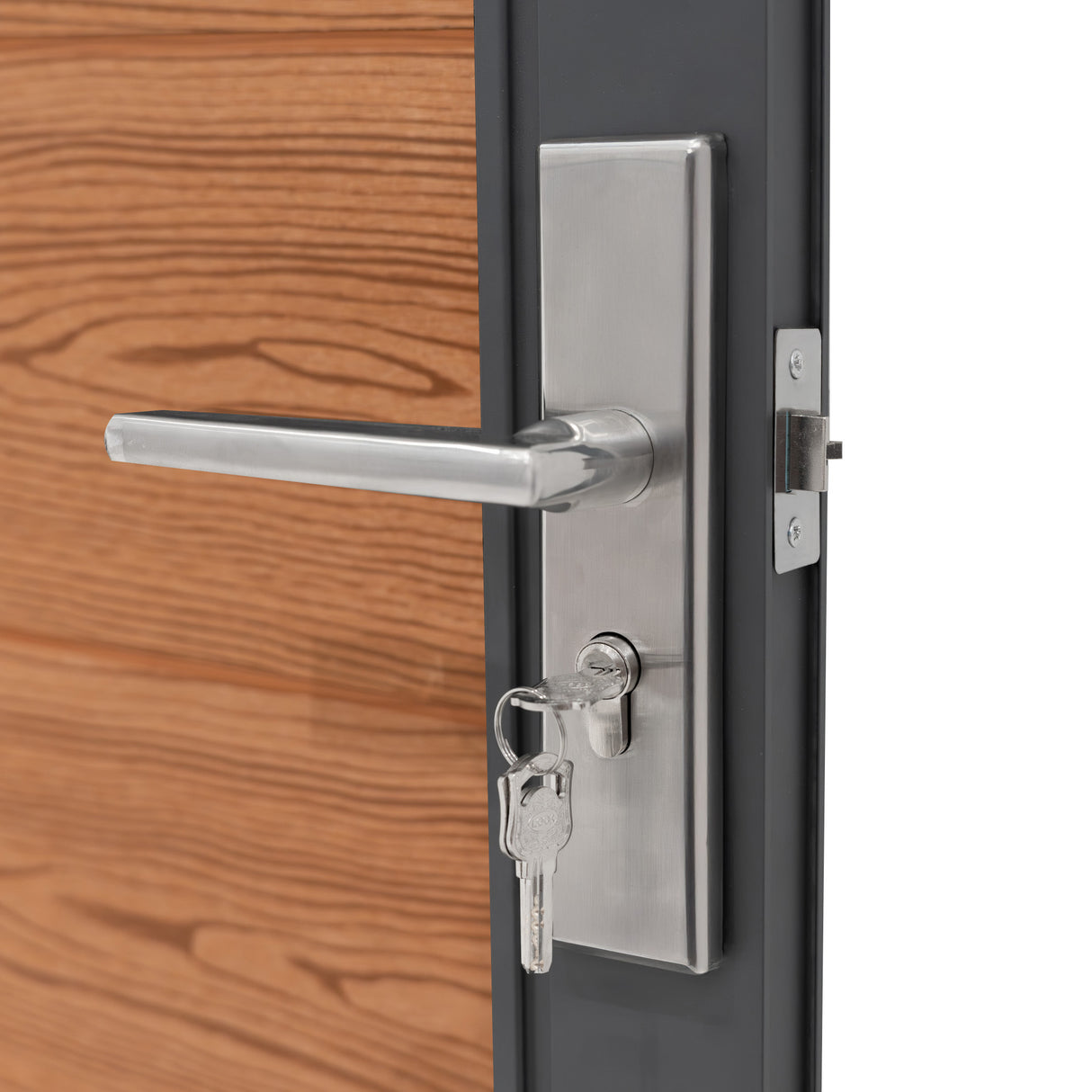 Portão de Vedação Exterior em WPC e Alumínio | Marrom