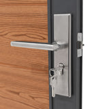 Portão de Vedação Exterior em WPC e Alumínio | Marrom