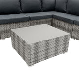 Conjunto Modular de Móveis de Pátio de Ratã - Cinza | 7 Peças