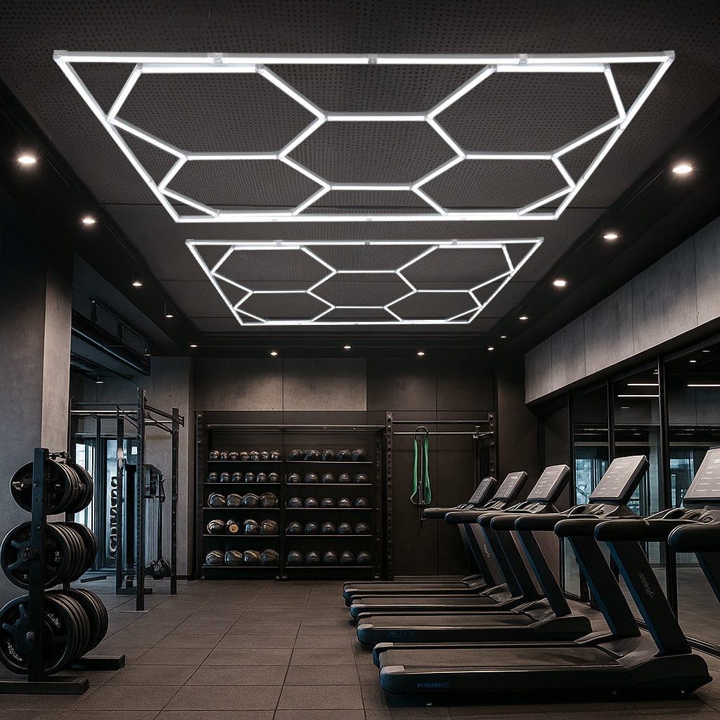 Luminária de teto LED hexagonal (x10 hexágonos)