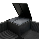 Conjunto Modular de Ratán (6 peças) com Caixa de Armazenamento 700L Serafina (Preto)