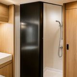 Porta de Chuveiro Enrolável para Autocaravana – Preto