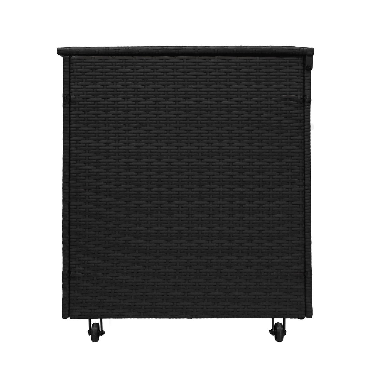 Conjunto Sofá de Canto em Alumínio Antracite + Caixa em Rattan Preto