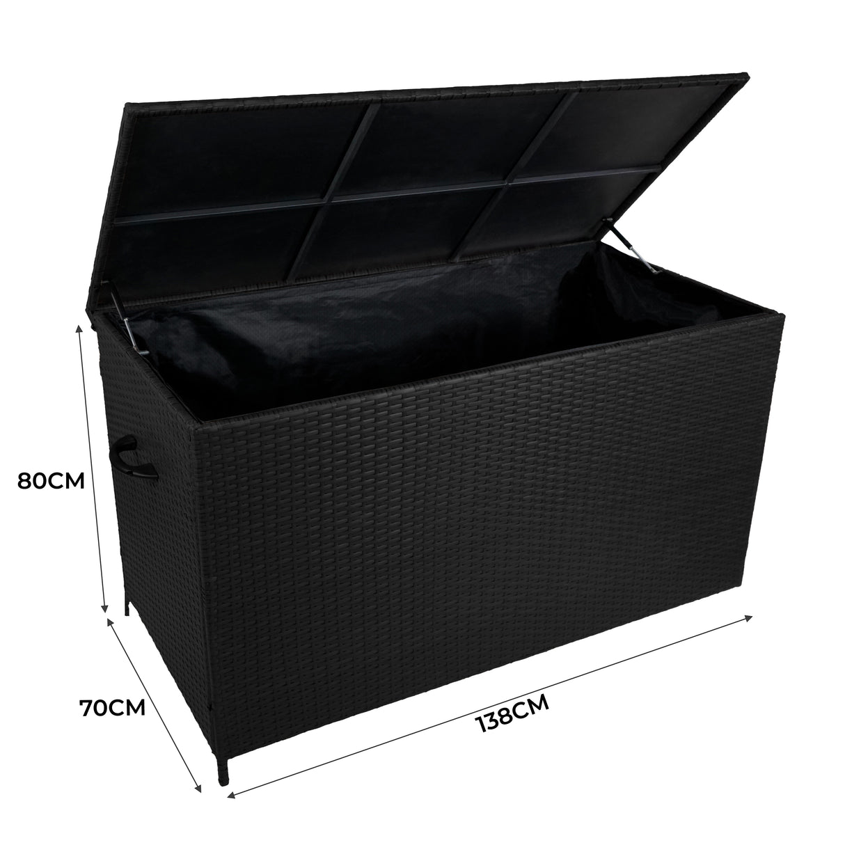 Conjunto Sofá de Canto em Alumínio Antracite + Caixa em Rattan Preto