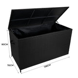Conjunto Sofá de Canto em Alumínio Branco + Caixa em Rattan Preto