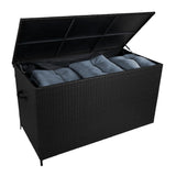 Conjunto de jardim de alumínio 5 lugares Cinza + Caixa em Rattan Preto