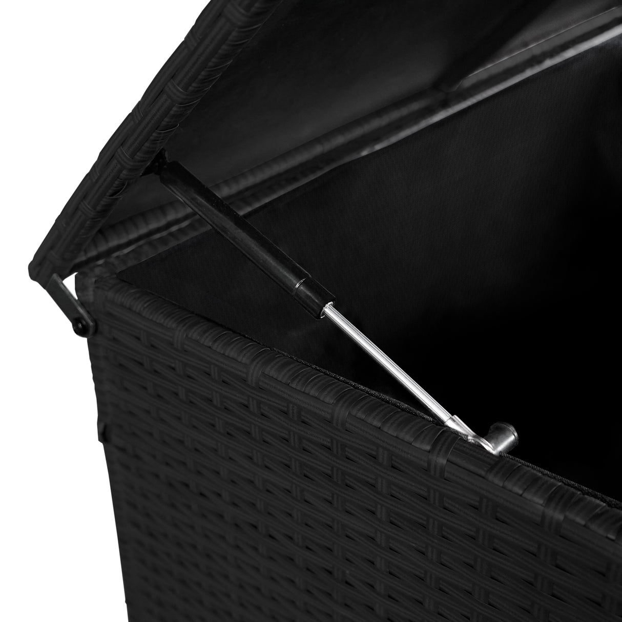 Conjunto de jardim de alumínio 5 lugares Cinza + Caixa em Rattan Preto