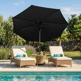 Guarda-Sol Inclinável LED 2,7 m – Preto