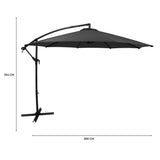 Guarda-Sol Suspenso 3 m – Cinzento