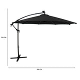 Guarda-Sol Suspenso LED 3 m – Preto