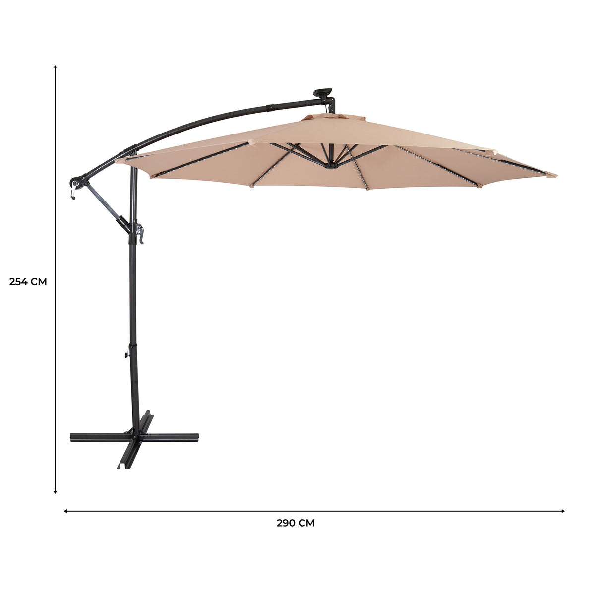 Guarda-Sol Suspenso LED 3 m – Bege
