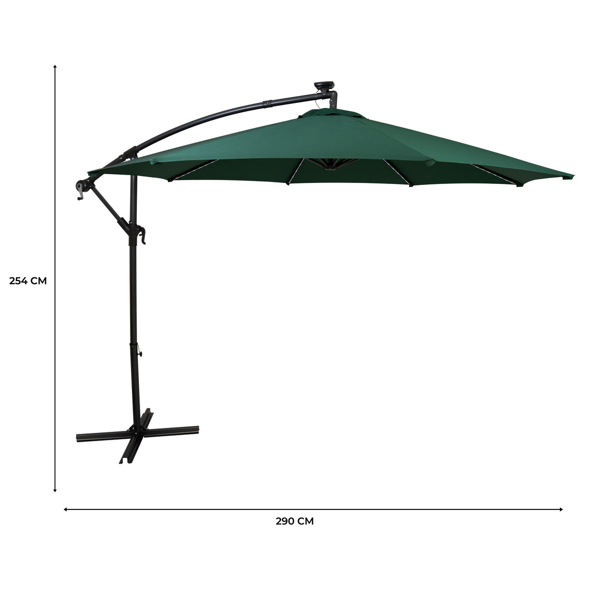 Guarda-Sol Suspenso LED 3 m – Verde