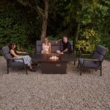 Conjunto de Jardim Reclinável para 5 Pessoas com Mesa Lareira