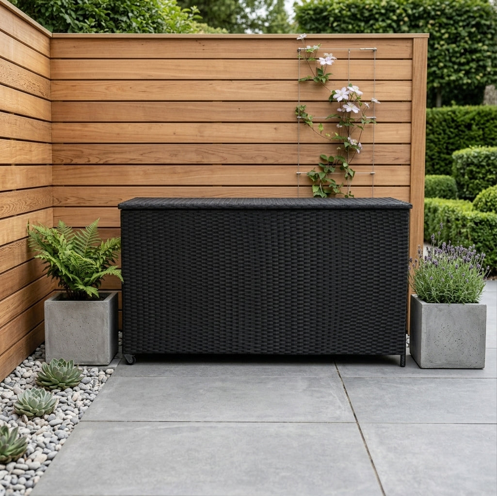 Baú de Arrumação em Rattan 700L – Preto