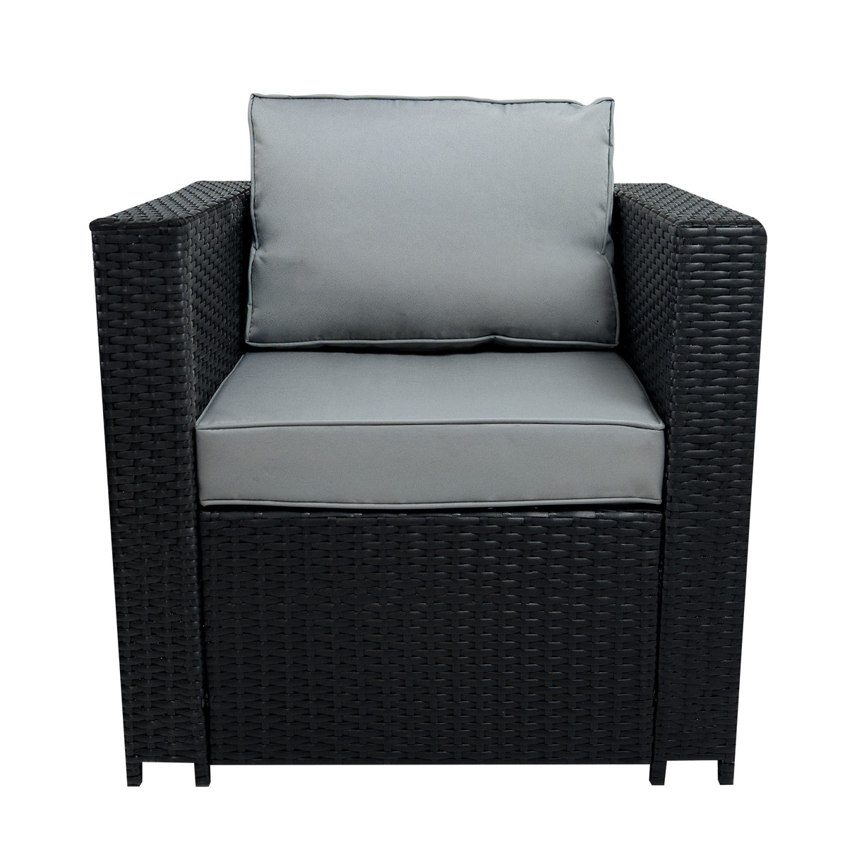 Conjunto de Jardim em Rattan 8 Lugares com Mesa de Fogo a Gás – Preto