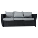 Conjunto de Jardim em Rattan 8 Lugares com Mesa de Fogo a Gás – Preto