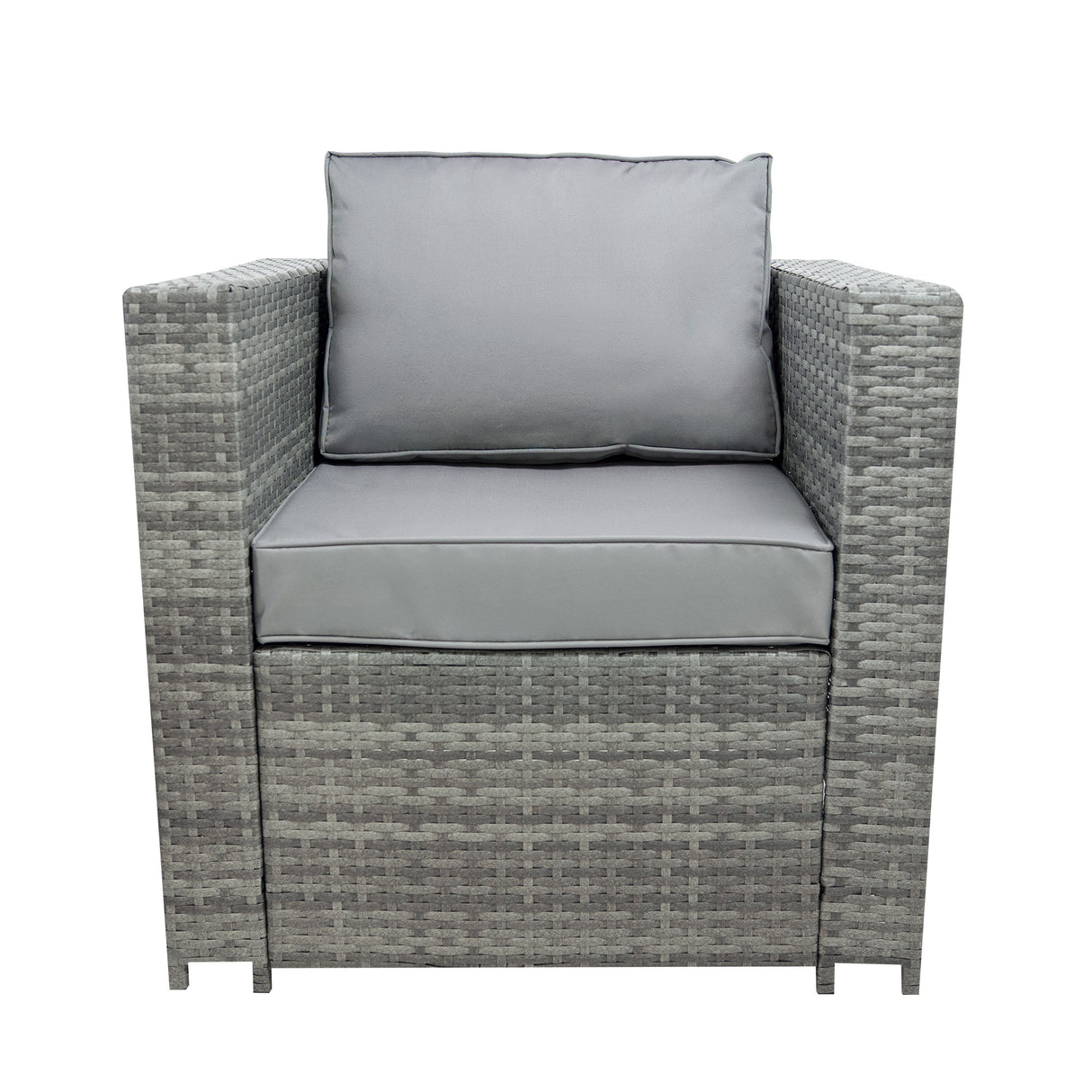 Conjunto de Jardim em Rattan 8 Lugares com Mesa de Fogo a Gás – Cinzento