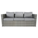 Conjunto de Jardim em Rattan 8 Lugares com Mesa de Fogo a Gás – Cinzento