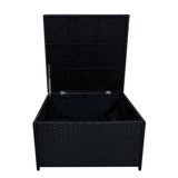 Conjunto de Jardim em Rattan 11 Lugares com Mesa de Fogo a Gás – Preto