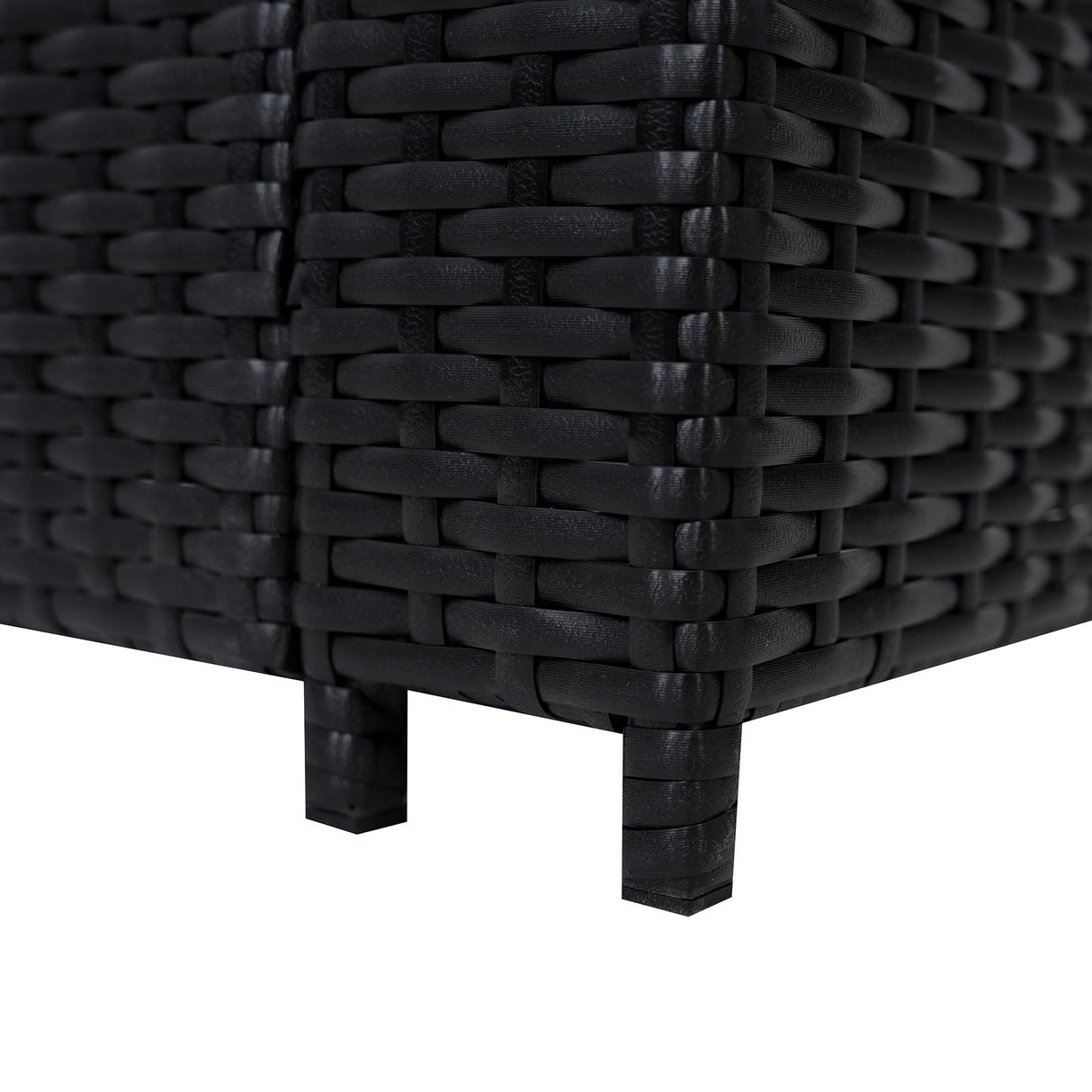 Conjunto de Jardim em Rattan 11 Lugares com Mesa de Fogo a Gás – Preto