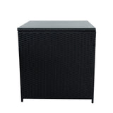 Conjunto de Jardim em Rattan 11 Lugares com Mesa de Fogo a Gás – Preto