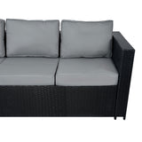 Conjunto de Jardim em Rattan 11 Lugares com Mesa de Fogo a Gás – Preto