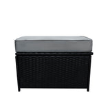 Conjunto de Jardim em Rattan 11 Lugares com Mesa de Fogo a Gás – Preto
