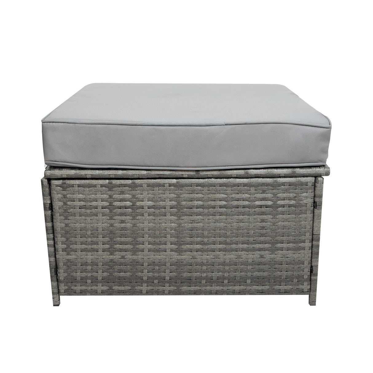 Conjunto de Jardim em Rattan 11 Lugares com Mesa de Fogo a Gás – Cinzento